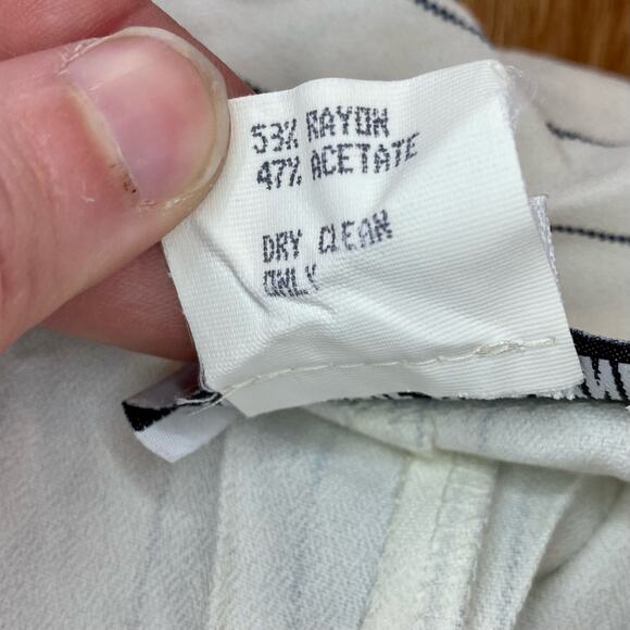 Francine Browner Vintage White Stripe Oversized Blazer Womens 6 - Picture 13 of 15